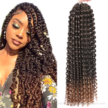 Wholesale Ombre Prelooped Passion Twist Water Wave Hair Synthetic Crochet Hair Braids Natural Passion Spring Twist For African